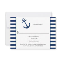 Navy Blue White Stripes Anchor Nautic Theme UAWG