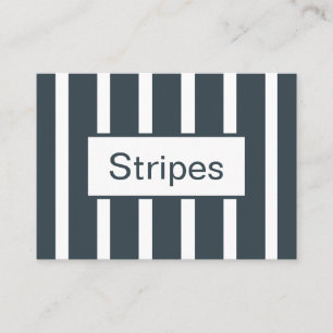 Navy Blue White Stripes Muster Visitenkarte