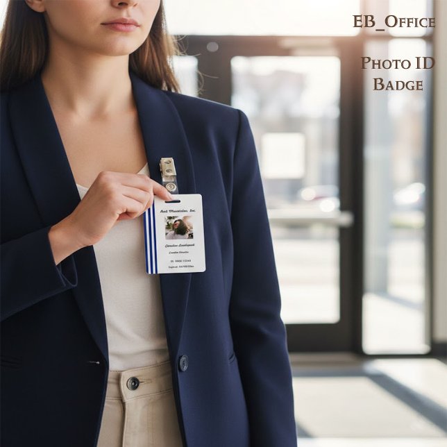 Navy Blue White Stripes | Professional Photo ID Ausweis (Von Creator hochgeladen)