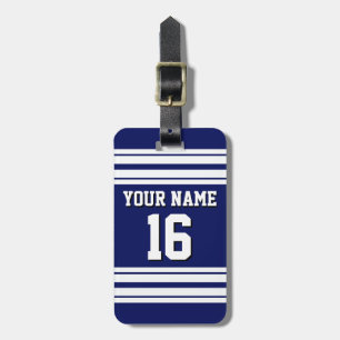 Navy Blue White Team Jersey Name Gepäckanhänger