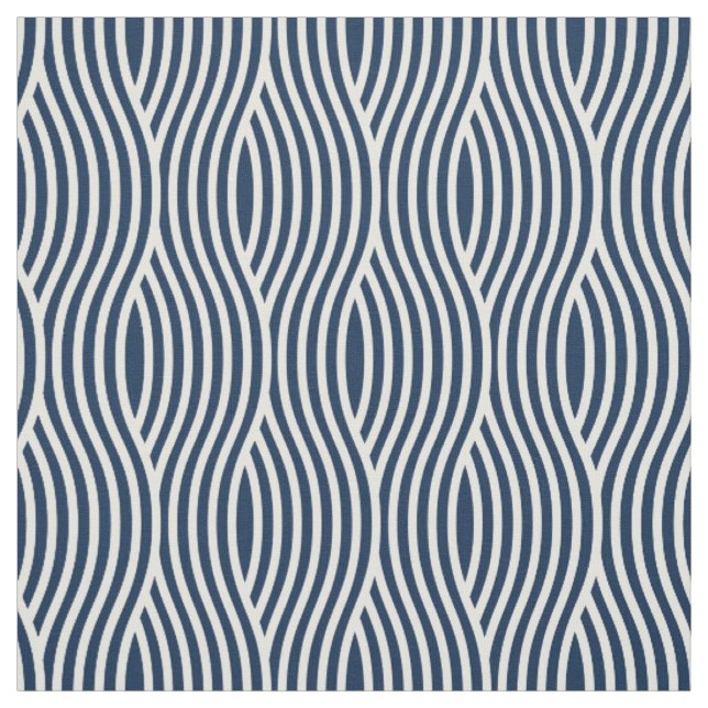Navy Blue & White Wavy Muster Stoff (Muster)