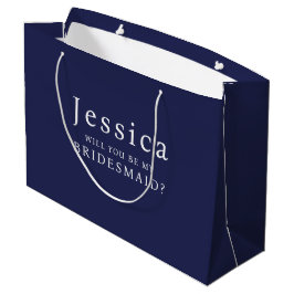 Navy Blue Will You Be My Bridesmaid Proposal Große Geschenktüte