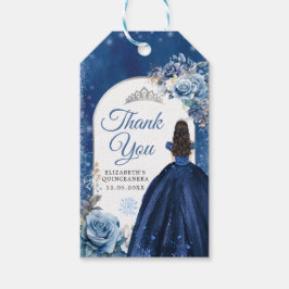 Navy Blue Winter Snowflake Sweet 16. Vielen Dank Geschenkanhänger