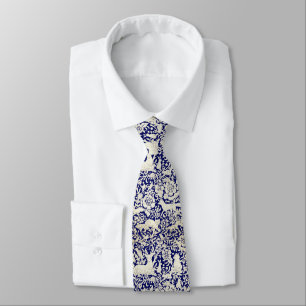 Navy Blue Woodland Tierwaldmuster Krawatte