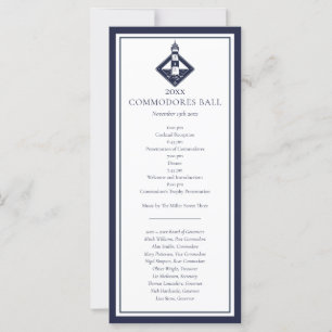 Navy Blue Yacht Club Nautisches Menüprogramm 