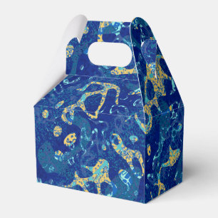 Navy Blue & Yellow Gepunktet Graphic Abstraction Geschenkschachtel