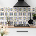 Navy Blue Yellow Mediterranean Stylish White Fliese<br><div class="desc">Einführung für Gorgeous und Unique ceramic til that is perfect for bringing a touch of the Mediterranean to your home. With its modern decorative ornament pattern in striking navy blue and yellow wir haben crisp white background, this til will infuse your space with style and elegance. Whether you're looking to...</div>
