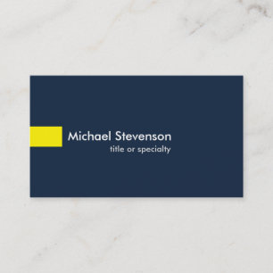 Navy Blue Yellow Modern Unique Consultant Visitenkarte