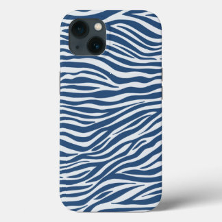 Navy Blue Zebra Animal Stripes Muster Case-Mate iPhone Hülle