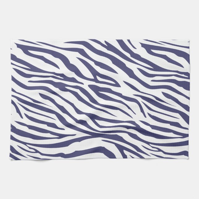 Navy Blue Zebra Muster Geschirrtuch (Horizontal)