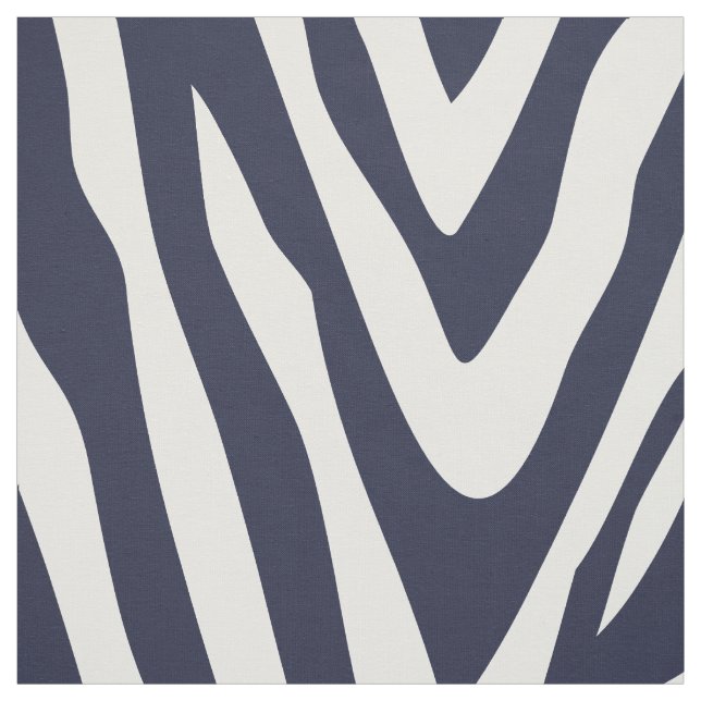Navy Blue Zebra Print Large Scale Stoff (Muster)