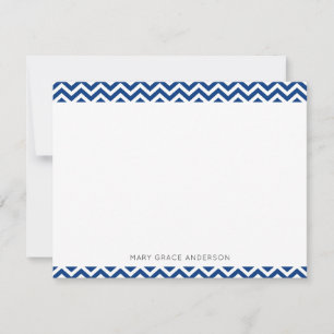 Navy Blue Zickzack Modern Elegant Trendy Stilvoll Mitteilungskarte