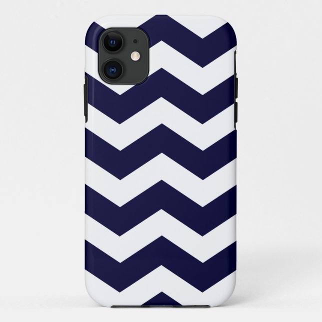 Navy Blue Zickzack Pattern Fall Savvy iPhone 5 Fal Case-Mate iPhone Hülle (Rückseite)
