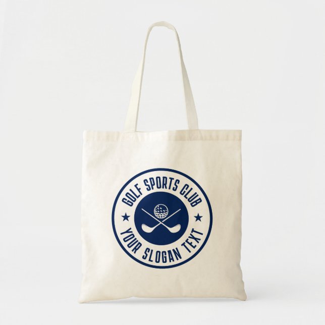 Navy BlueGolf Theme Club Name Tragetasche (Vorne)