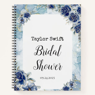Navy-Blumen-Hochzeitsdusche-Geschenk-Tracker Notizbuch