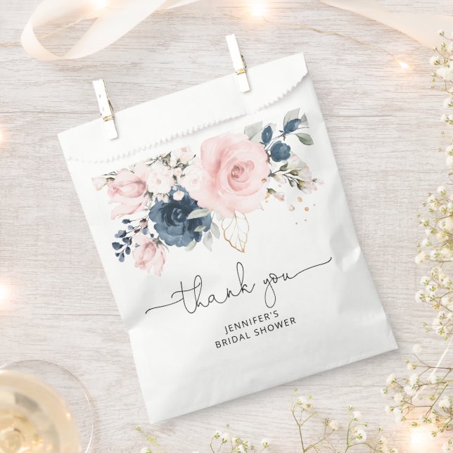 Navy Blush Brautparty danke Geschenktütchen (Ausgeschnitten)