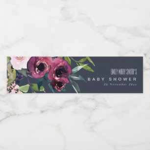 NAVY BLUSH BURGUNDY FLORAL BUNCH BABY SHOWY
