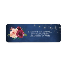 Navy Blush Burgundy Rose Lights Hochzeitadresse