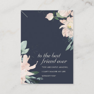 NAVY BLUSH FLORAL FRIEND NECKLACE DISPLAY CARD PLATZKARTE