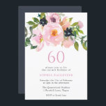 Navy Blush Watercolor Blume 60. Geburtstagsparty Einladung<br><div class="desc">Navy Blush Watercolor Blume 60. Geburtstagsparty Einladung Siehe Matching Kollektion in Nest und Nest Store</div>