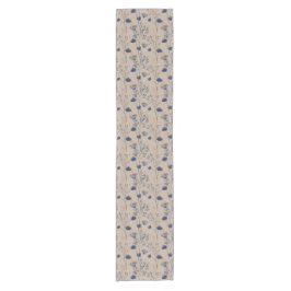 Navy Botanical Wildflower Table Runner Kurzer Tischläufer