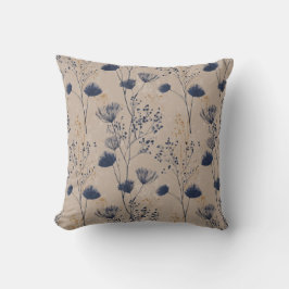 Navy Botanical Wildflower-Wurfkissen Kissen