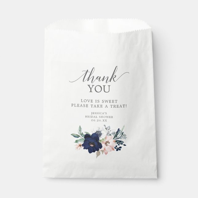 Navy Brautparty Fvor Tasche Liebe ist süß Geschenktütchen (Vorderseite)