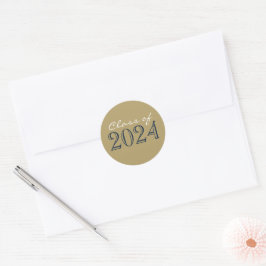 Navy Bronze Gold Abschluss Umschlag Aufkleber Stic