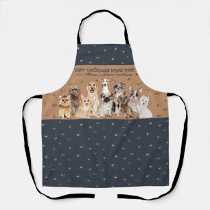 Navy Brown Niedlich Pet Sitter Dog Groomer Schürze