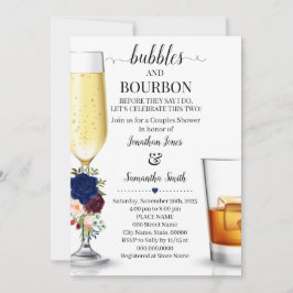 Navy Bubbles & Bourbon bevor ich Paare Dusche. Einladung