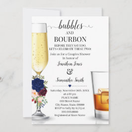 Navy Bubbles & Bourbon bevor ich Paare Dusche Einladung