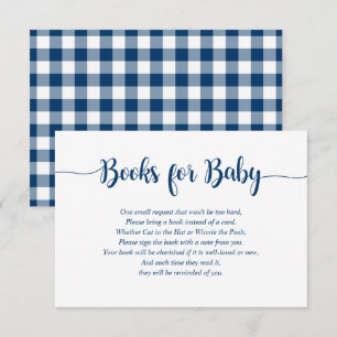 Navy Buffalo Karierte Bücher für Babysteckkarte Begleitkarte