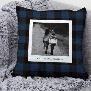 Navy Buffalo Plaid   Photo for Grandpa Kissen