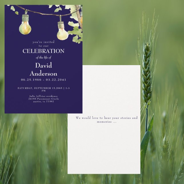 Navy Celebration of Life Invitation Einladung (Von Creator hochgeladen)