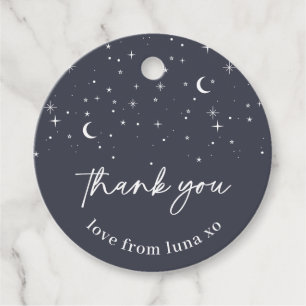 Navy Celestial Round Vielen Dank Tag Geschenkanhänger