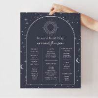 Navy Celestial Sun Arched Milestone Poster