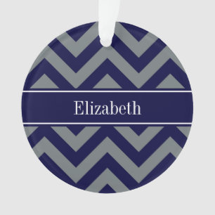 Navy, Charcoal LG Chevron Navy Blue Name Monogram