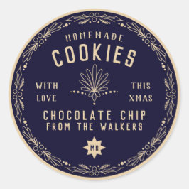 Navy Chocolate Cookie Weihnachtsgeschenk-Label Runder Aufkleber