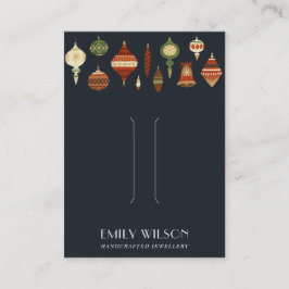 NAVY CHRISTMAS ORNAMENT HAIR CLIP DISPLAY CARD VISITENKARTE