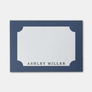 Navy Classic Label Monogramm Post-it-Notizen Post-it Klebezettel