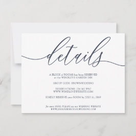 Navy Clean Details Einfache Hochzeit RSVP Karte