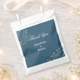 Navy Corner Floral Boho Wedding Geschenktütchen