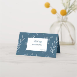 Navy Corner Floral Boho Wedding Platzkarte