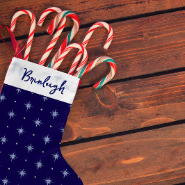 Navy Cotagecore Toile Custom Christmas Strumpf Kleiner Weihnachtsstrumpf