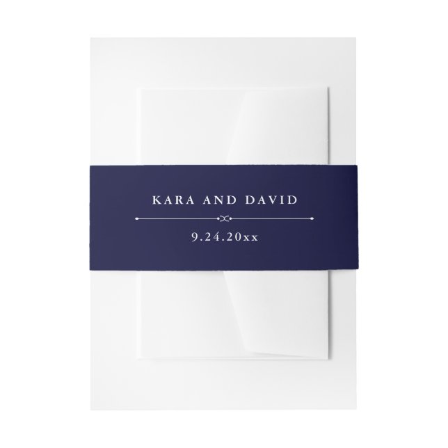 Navy Couture | Elegante Hochzeit Einladungsbanderole (Vorderseite Beispiel)
