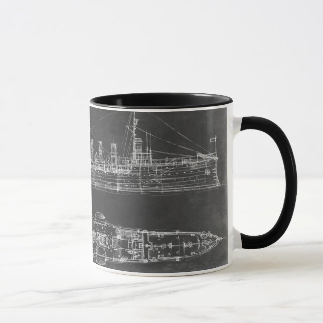 Navy Cruiser Blueprint Tasse (Rechts)