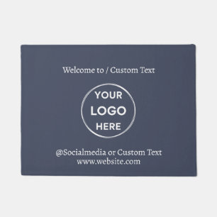 Navy Custom Logo Text Modern Minimalistisch Busine Fußmatte