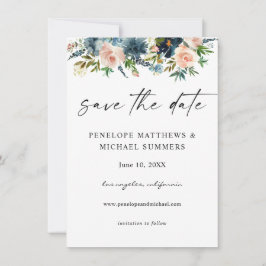 Navy D Blue & Pink Save the Date Foto V2