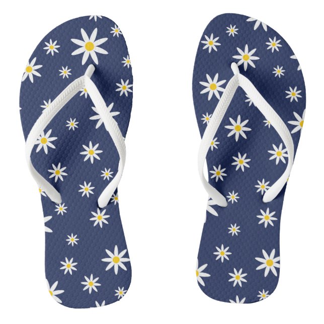 Navy Daisy Flip Flops (Fußbett)