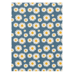 Navy Daisy Floral Bohemisch Botanisches Muster Tischdecke